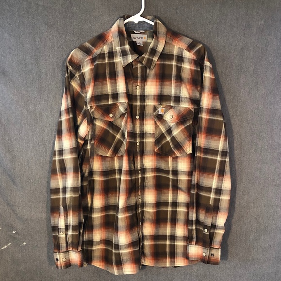 Carhartt Other - Carhartt long sleeve plaid pearl snap cotton shirt